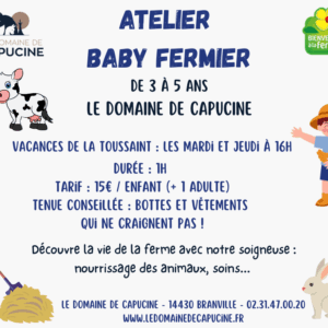 Atelier baby fermier - ferme pédagogique